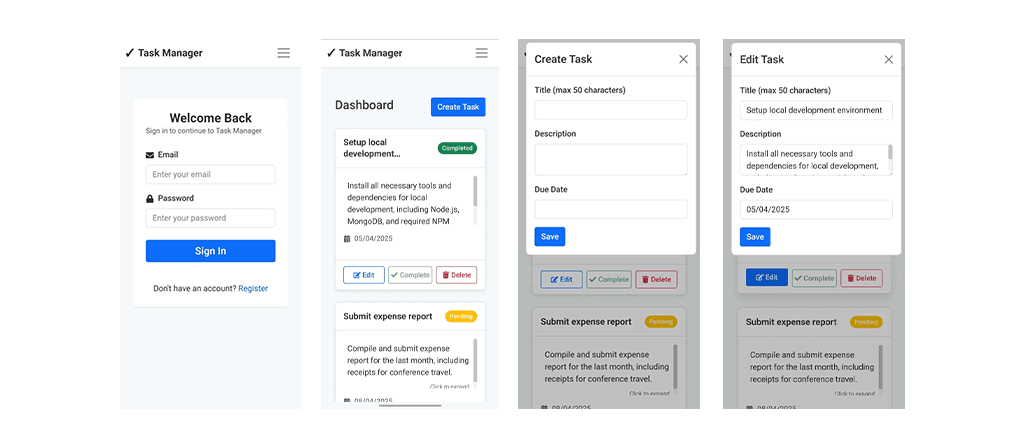 Screenshot of TaskFlow